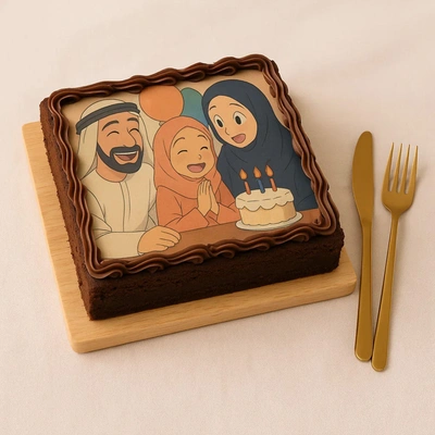 Personalised Ghibli Brownie Cake