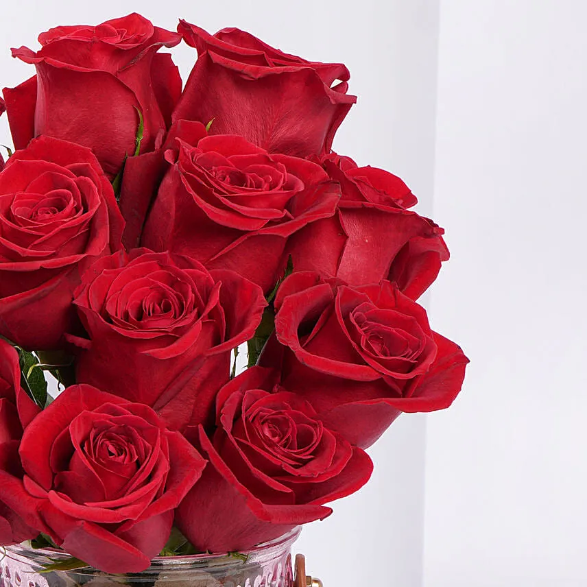 Valentines Roses Elegance Vase