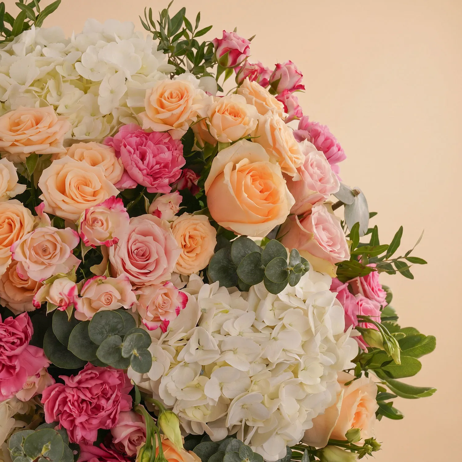 Dream White Hydrangea n Roses Vase