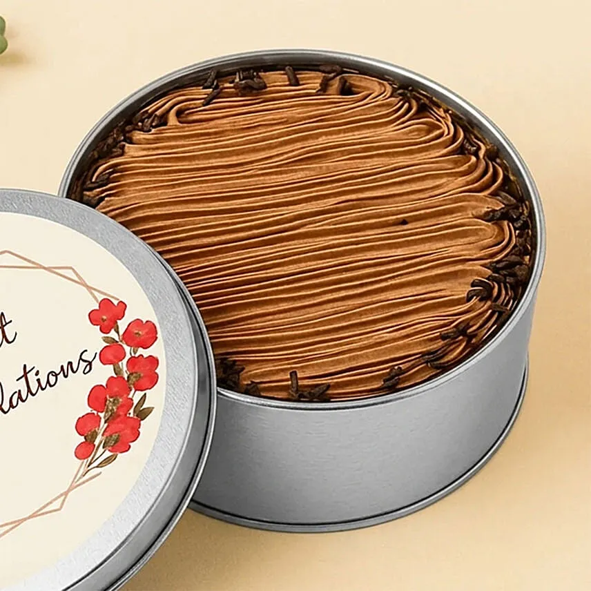 Congratulations Chocolate Tin Cake Half Kg