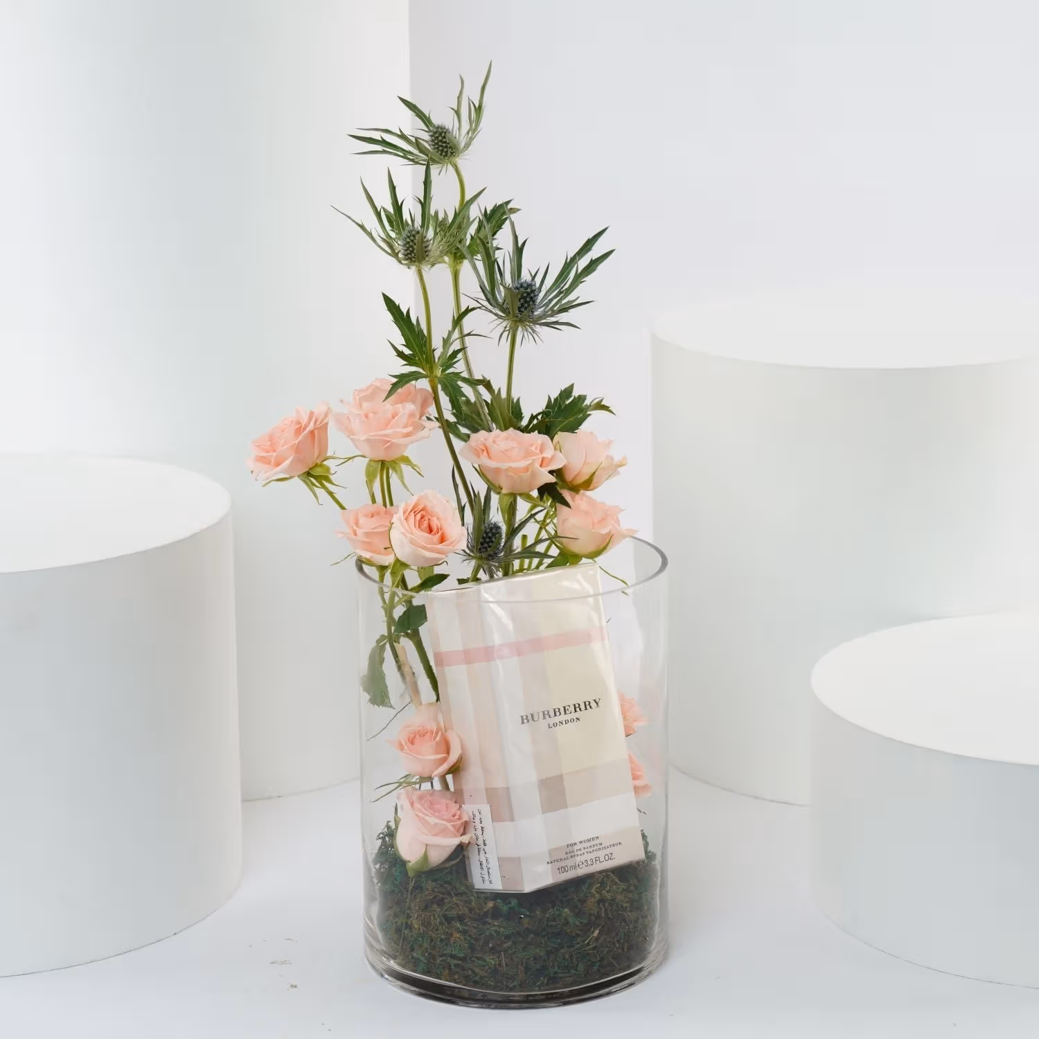 Burberry London Perfume for Her with Elegant Baby Rose Vase Set
