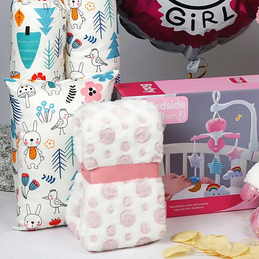 Its a Baby Girl Flower box giftset and Balloon