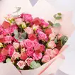 Blushing Pink Spray Rose Bouquet with Gourmet Chocolates
