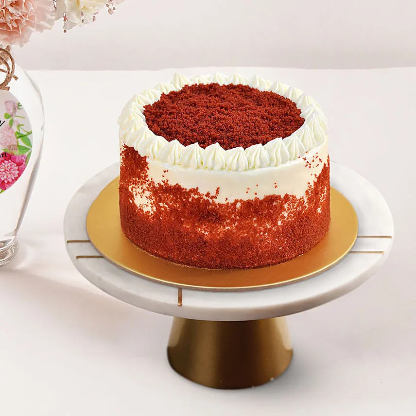 January Birthday Wish Flower Vase And Cake