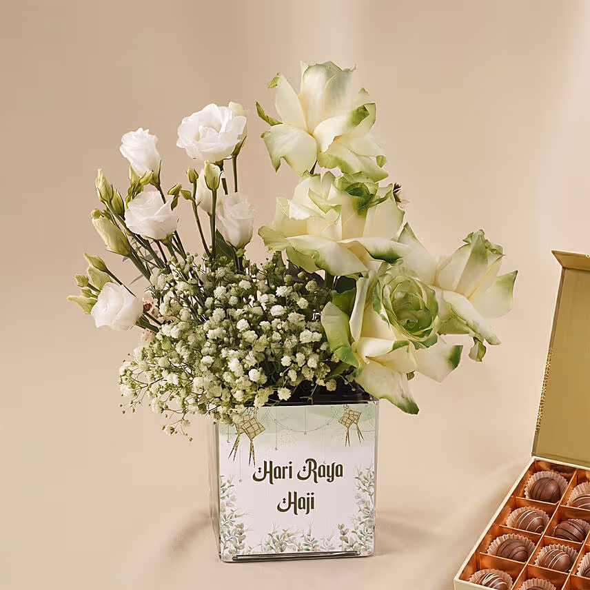 Joyous Raya Blooms and Chocolates Truffles Gift Set