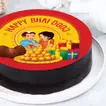 Delicious Half Kg Happy Bhai Dooj Chocolate Cake - Perfect for Celebrations