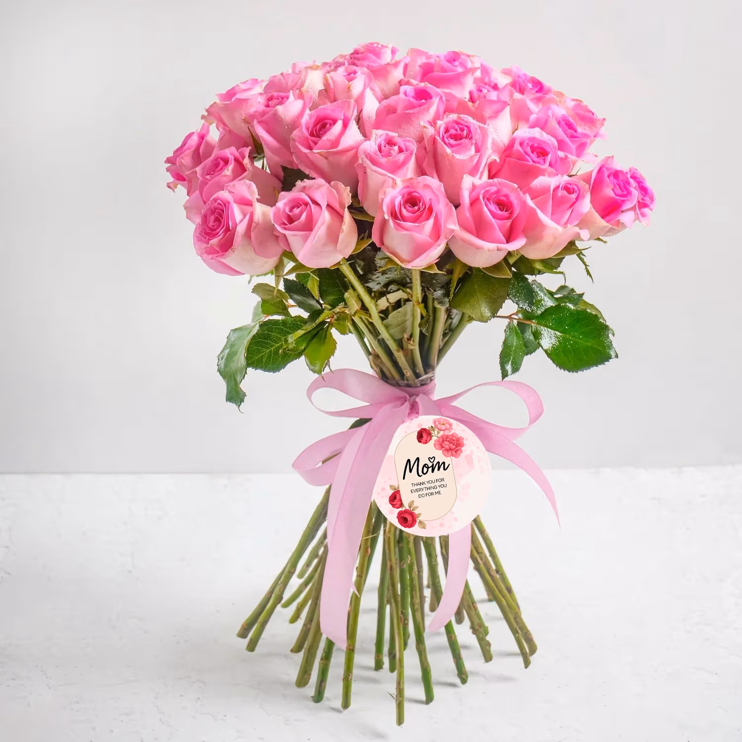 Elegant Velvet Pink Roses Bouquet