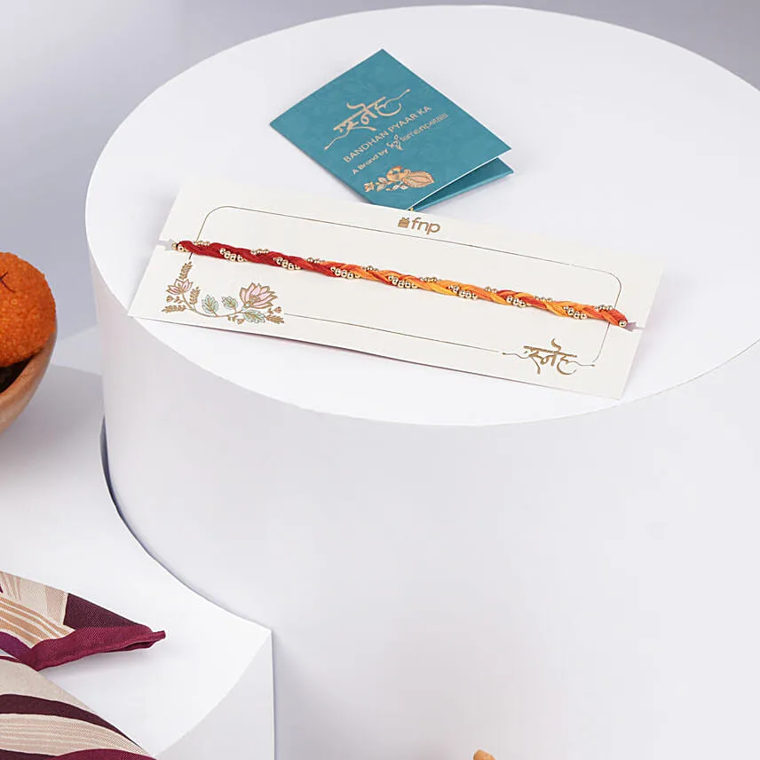 Rakhi Ladoo Samosa and Silk Pocket Square