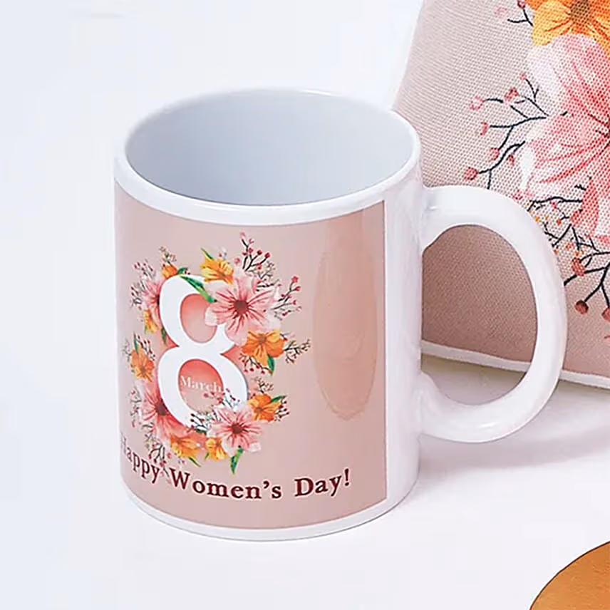 Womens Day Cushion Mug n Cake Combo