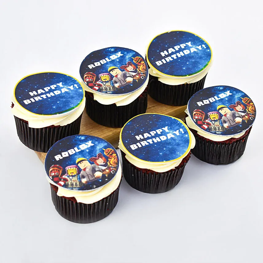 Roblox Birthday Chocolate Cake and Chocolate Cupcakes