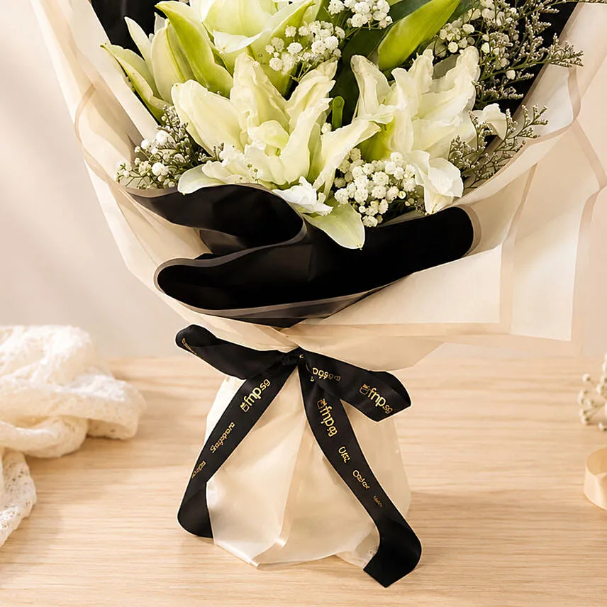 Charming White Lilies Bunch