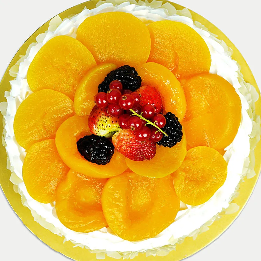 Flowers with Cake Bundle: Fruit Cake & Red Roses