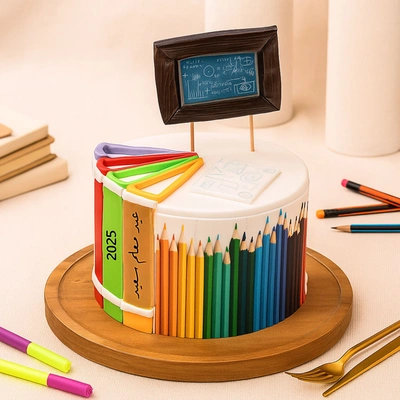 Colors of Knowledge Teachers Day Cake - Chocolate