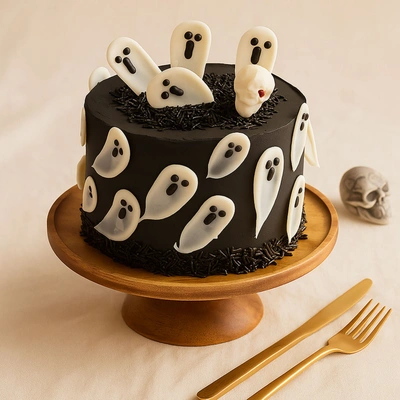 Flying Ghosts Halloween Cake One Kg