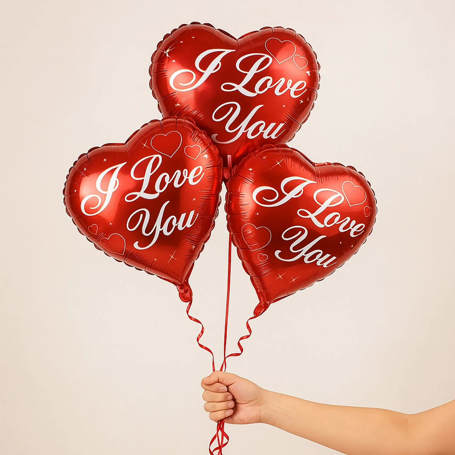 Romantic Heart-Shaped 'I Love You' Foil Balloons