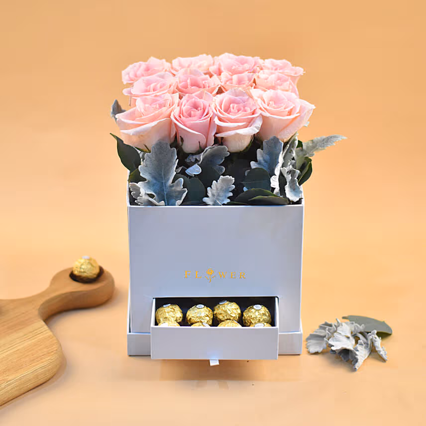 Graceful Roses & Ferrero Rocher Drawer Box