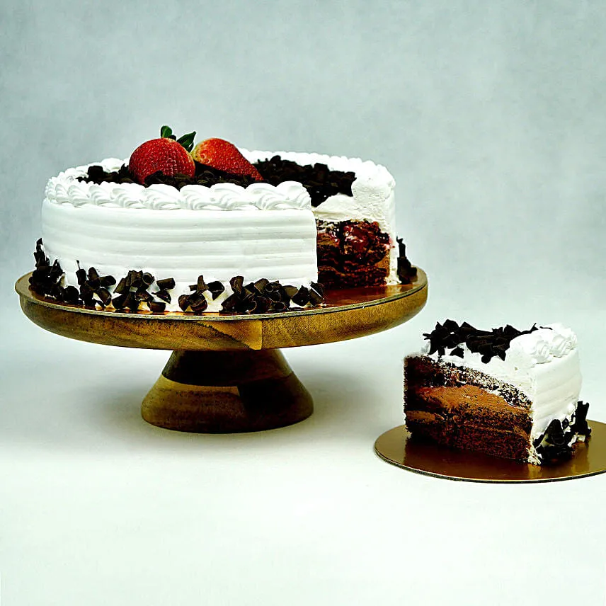 Black Forest Happy Birthday Cake With Birthday Balloons