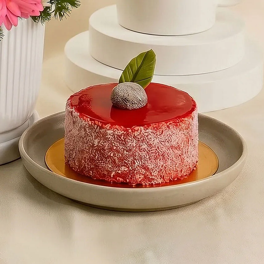 Flower Arrangement with Cake â€“ Mesmerised Pink