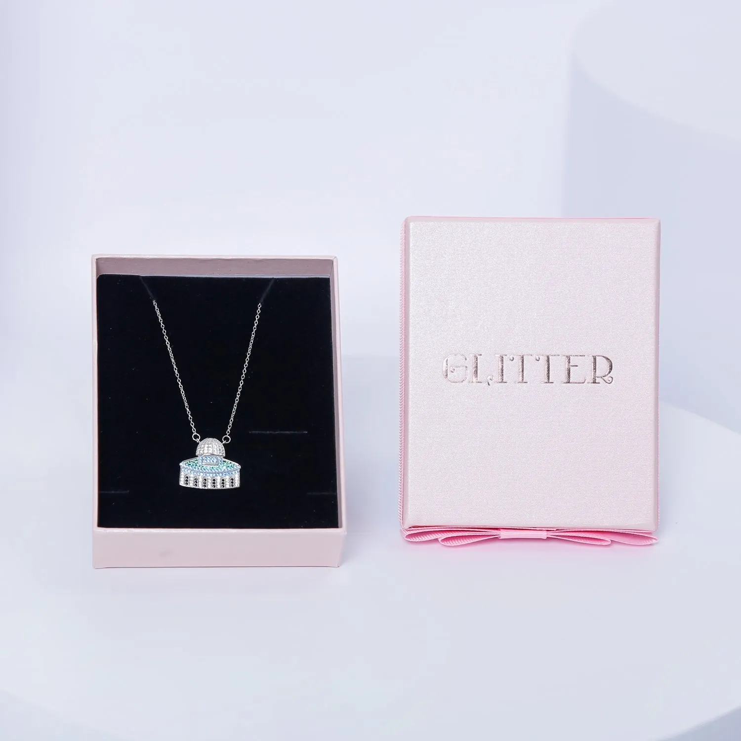 Elegant Sterling Silver Al Aqsa Mosque Necklace with Gift Box