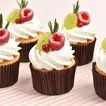 Delicious Eggless Vanilla Chocolate Cupcakes - Box of 6 with Fresh Fruit Toppings