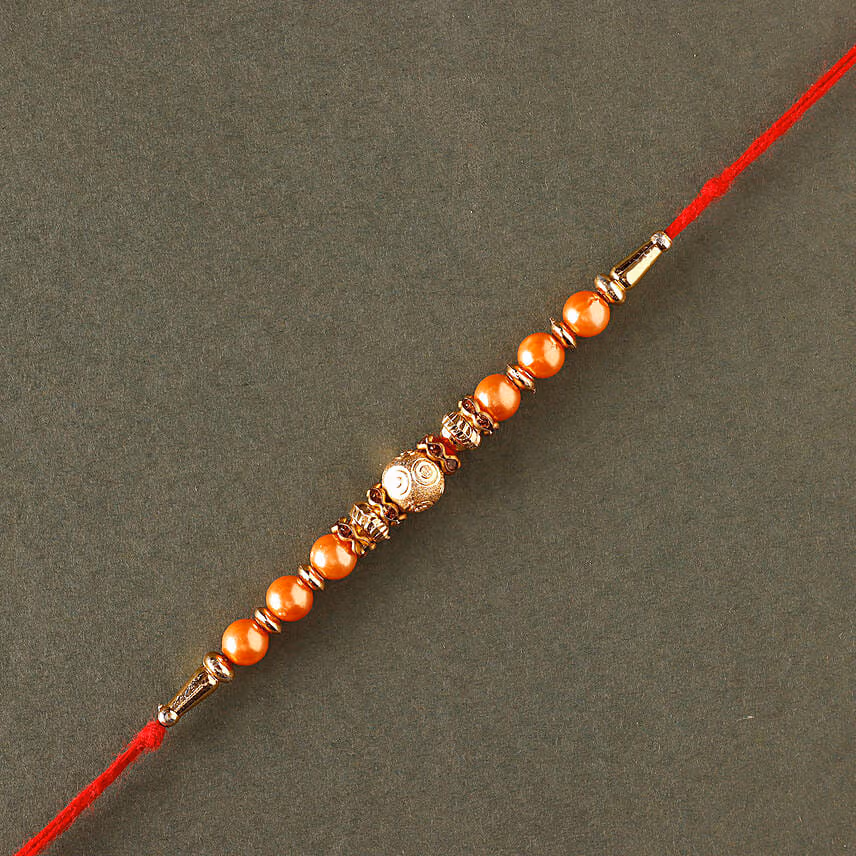 Sneh Rose Gold Rakhi with Ferrero Rocher & Soan Papdi