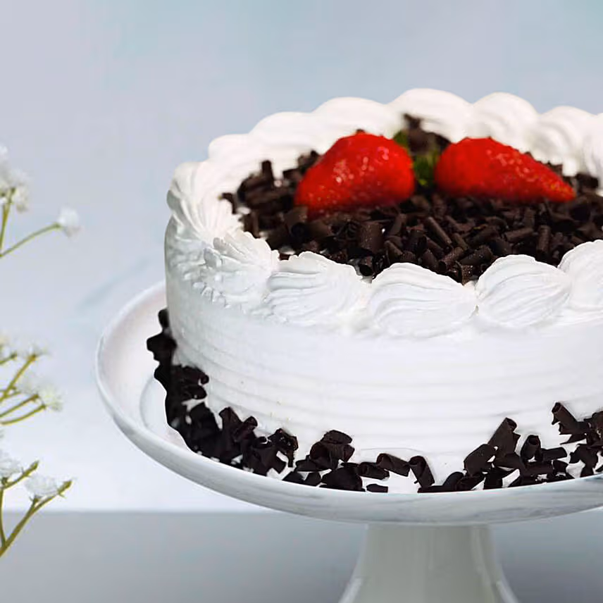 Black Forest Cake With Floral Rakhi