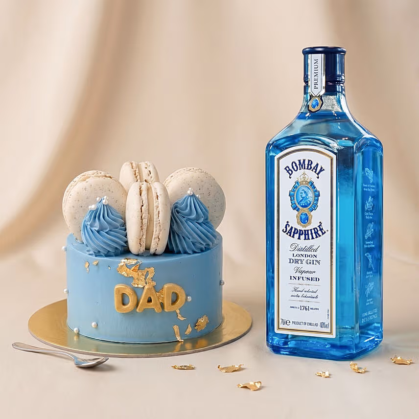 Bombay Sapphire Gin & Father's Day Macaron Cake