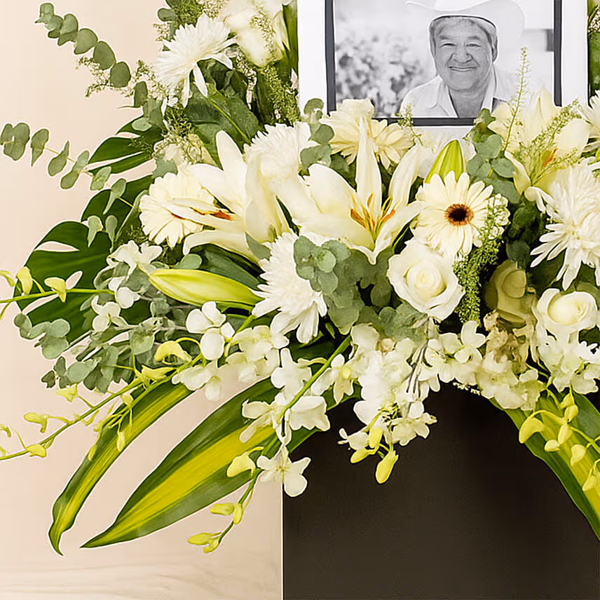 Personalised Frame Sympathy Grand Flower Stand