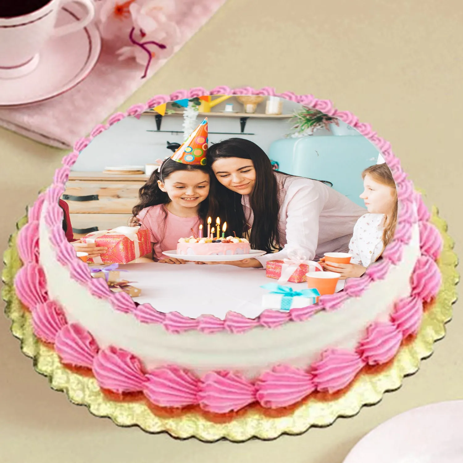 Eggless Birthday Photo Cake