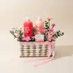 Luxurious Peach Blossom Spa & Floral Gift Basket