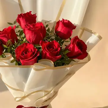 Elegant Valentine's Day 9 Red Roses - Bouquet
