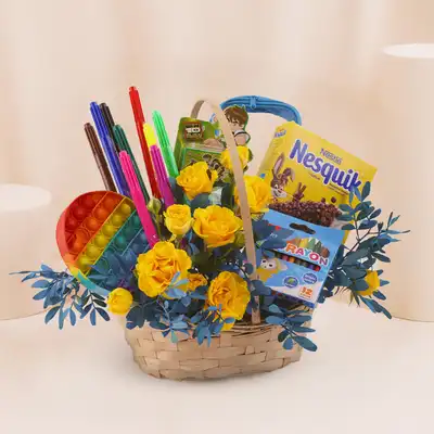 Roses n Fun Back-to-School Treats Basket 