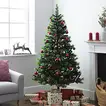 Premium 180cm Artificial Christmas Tree with Red & Gold Ornaments and LED Lights