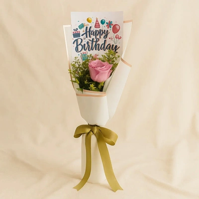 Happy Birthday Pink Rose