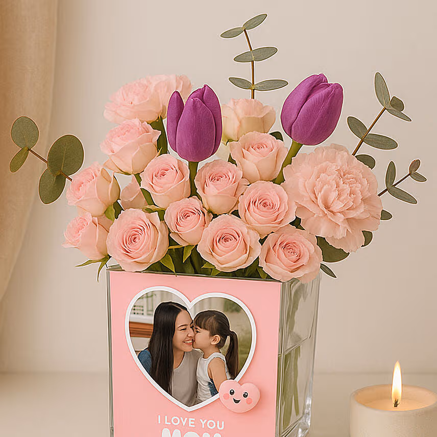 Love You Mama Personalised Flowers Vase