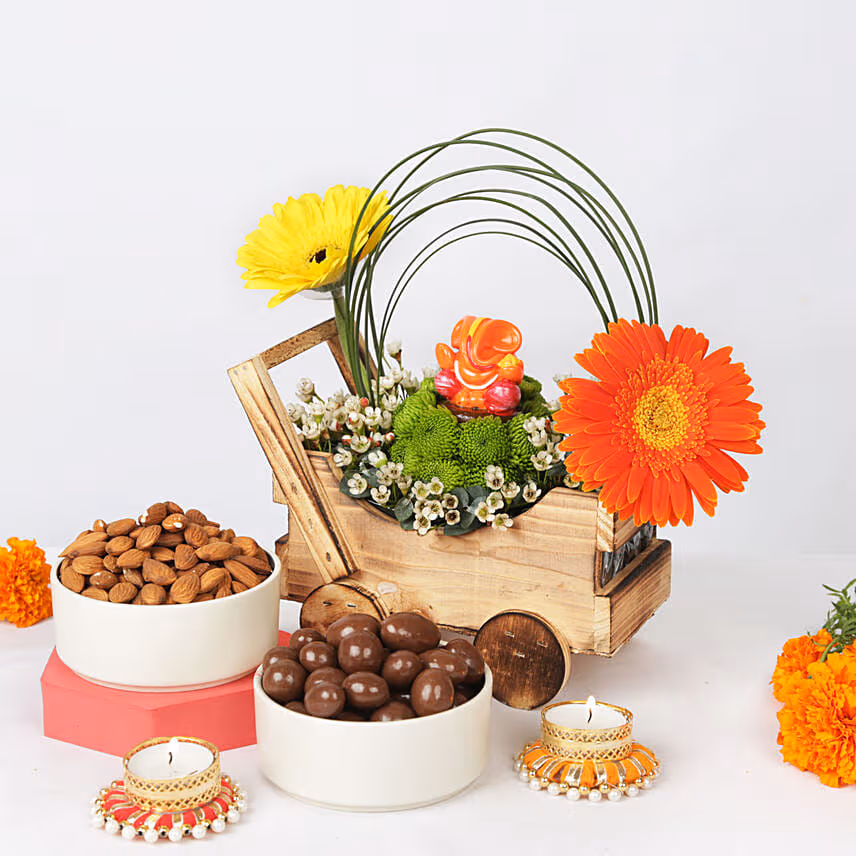 Ganesha Blessings Cart with Dry Fruits