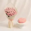 Exquisite Pink Love Bouquet with Heart-Shaped Chocolate Delight