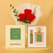 Alghawaly Apple Musk Perfume & Luxurious Red Rose Bouquet Combo