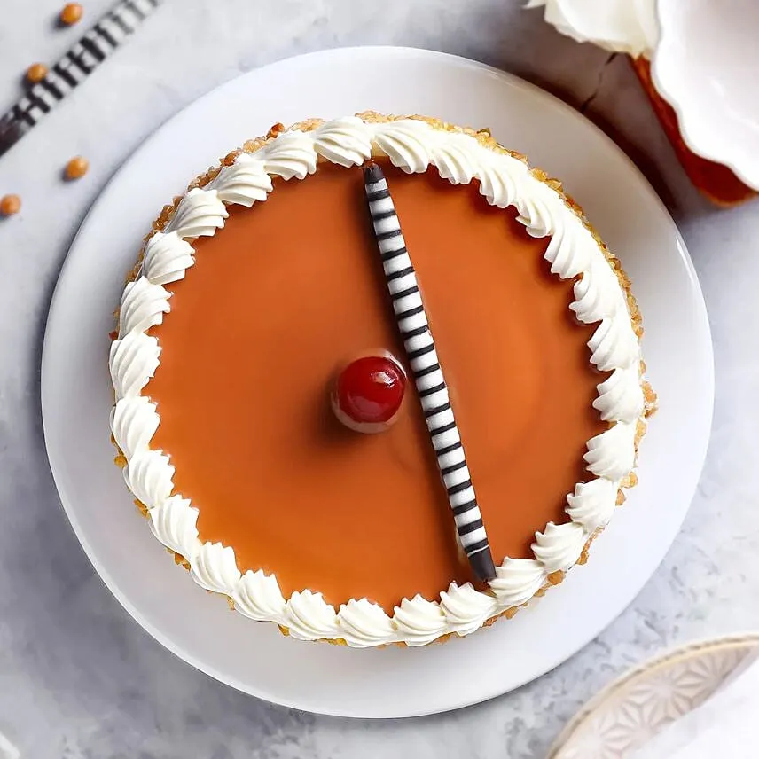Golden Butterscotch Eggless Cake