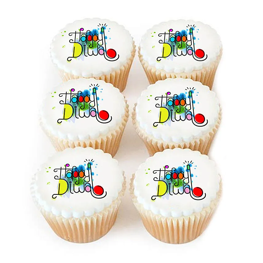 Happy Diwali CupCakes 6 Pcs