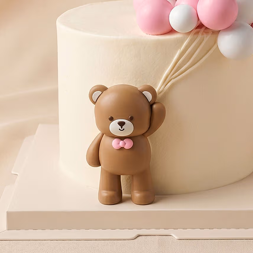 Sweet Bear and Balloons Celebration Cake