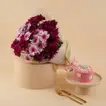 Chrysanthemums Flower Bouquet Gift Set for Her - With Chocolate Cake and Mug