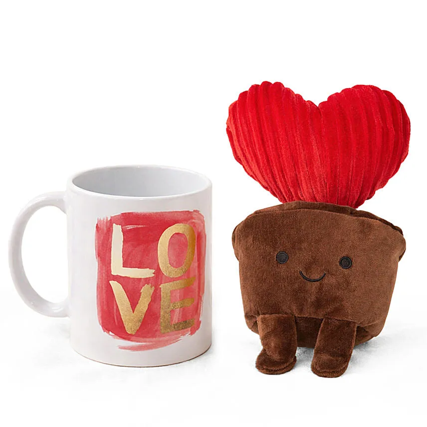 Jellycat Heart Plant Plushy n Mug