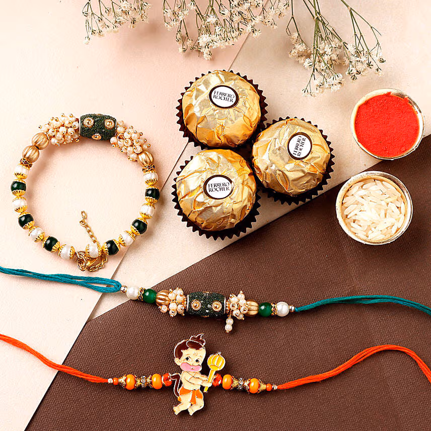 Sneh Classic Family Rakhi Set & Ferrero Rocher