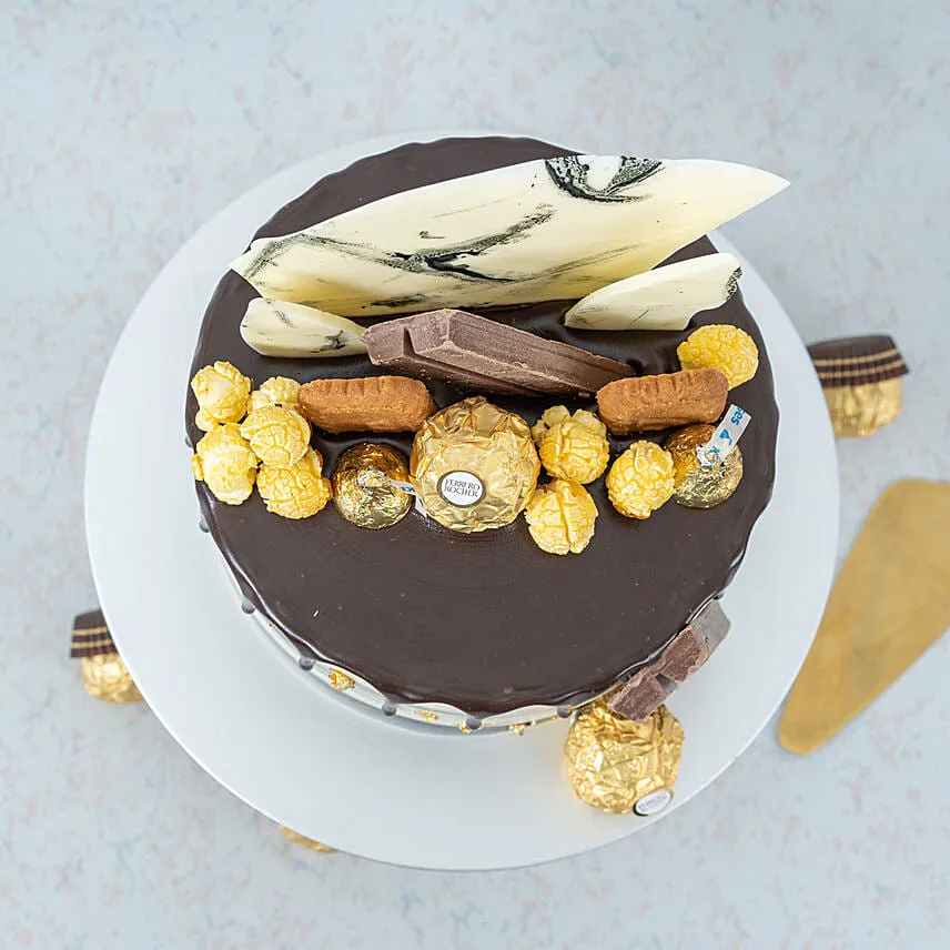 Black and White Chocolate and Biscuit Ondeh Ondeh Cake 6 inch