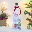 Festive Hand-Painted Glass Bottle with LED Lights - Perfect Christmas Decor
