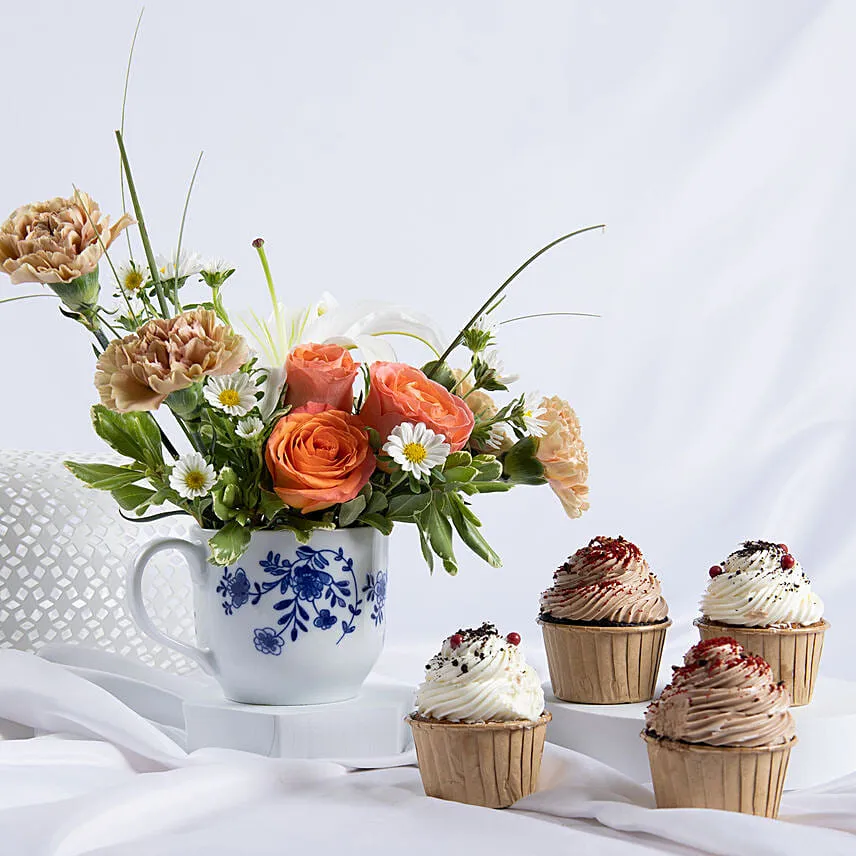 Blooms in a Mug and Cupcakes