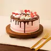 Chocolate Dripping Elegant Cream Cake - 500 Grams / Red Velvet