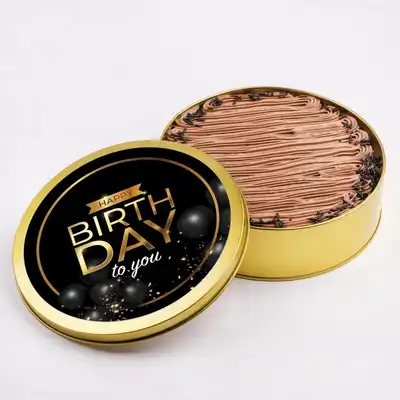 Deluxe Happy Birthday Chocolate Tin Cake - 1 Kg - Chocolate