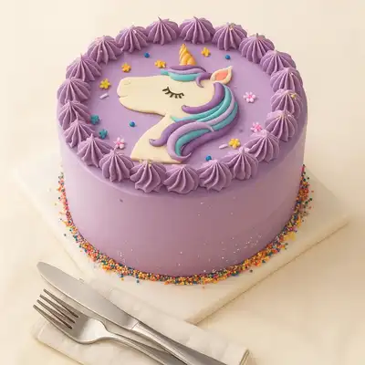 Magical Unicorn Purple Cake for Girls - 1 Kg Delight - Chocolate